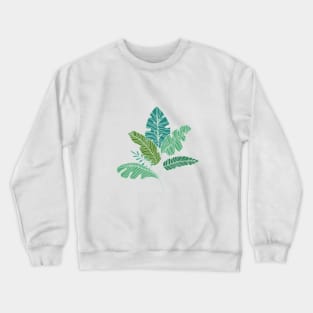 Contour Line Leaves in Mint Crewneck Sweatshirt